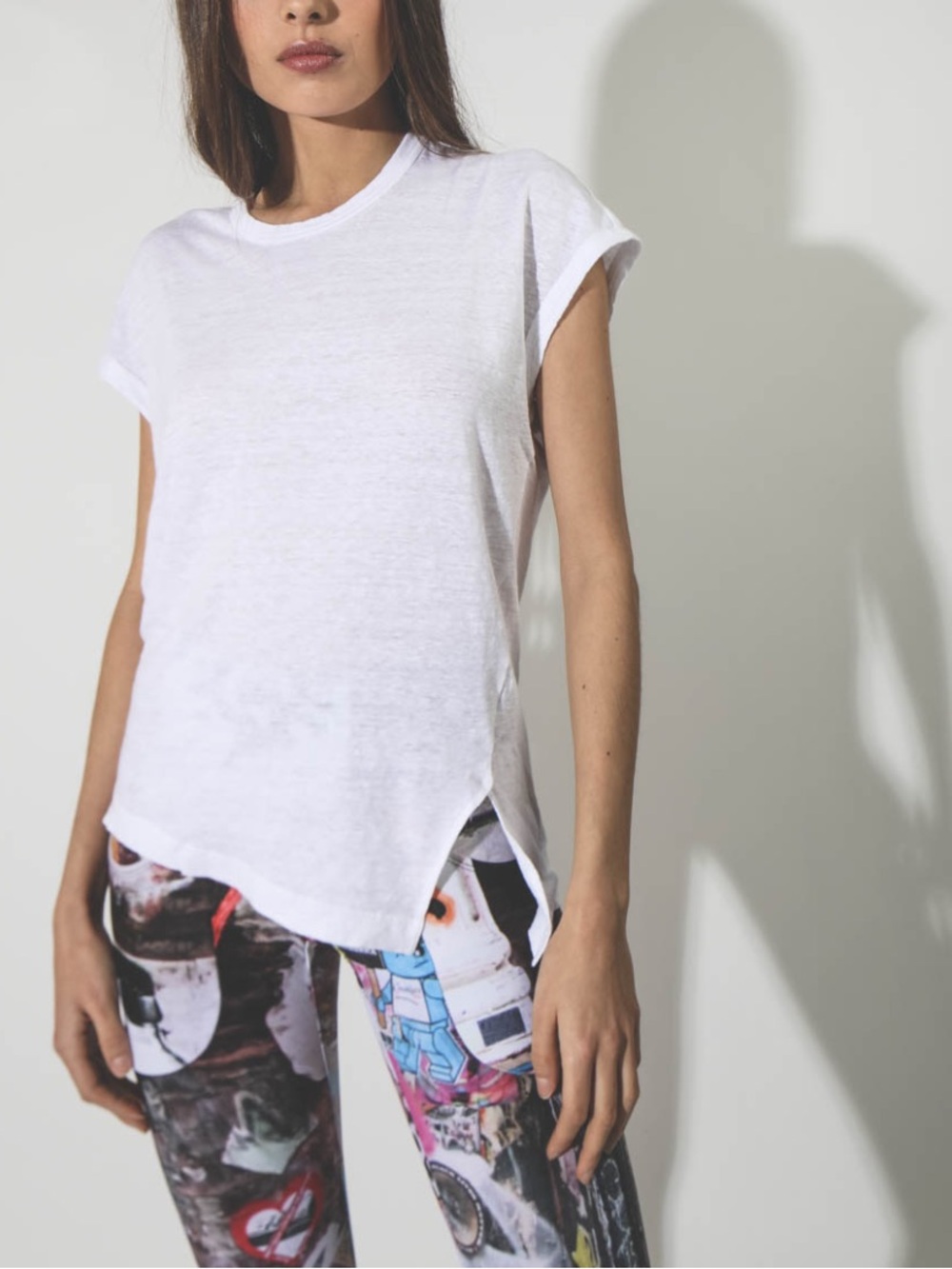 Isabel ‘ETOILE Marant Linen Kella Slit hem Tee Shirt. Small